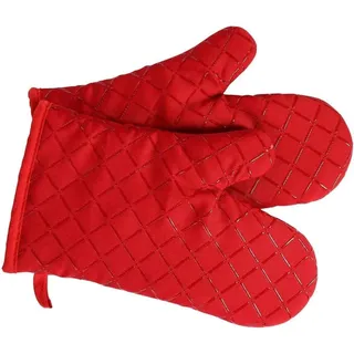 Anti-Rutsch Ofenhandschuhe Silikon Grill BBQ Handschuhe bis 240°C rot