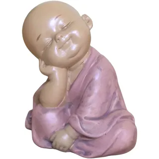 Baby Buddha Statuette SB5 - Zen und Feng Shui Dekoration - Für eine entspannende Atmosphäre - Glücksbringer Geschenkidee Höhe: 7cm - Farbe: Beige und Altrosa - Zen'Light