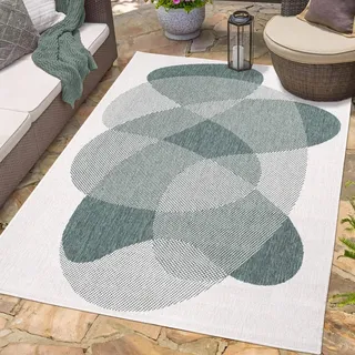 Carpet City Outdoorteppich CARPET CITY "DUO RUG 5835", grün, B:160cm H:5mm L:230cm, Obermaterial: 100% Polypropylen, Teppiche, Outdoorteppich, Wendeteppich Wetterfest In- & Outdoor, Balkon, Terrasse, Wohnzimmer