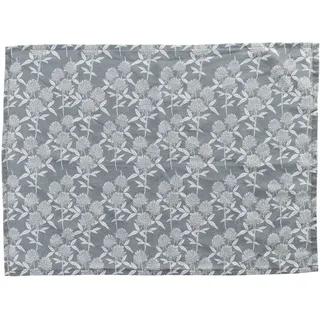 Zeller 24083 Geschirrtuch Flower, Leinen/Polyester, grau/weiß, ca. 50 x 70 cm, Küchenhandtuch, Trockentuch