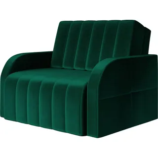 Schlafsessel Sofa mit Schlaffunktion Gästebett Klappsofa mit Bettfunktion mit Bettkasten Couch Sofagarnitur Salon Jugendzimmer - 101 x 90 x 104 cm - MONTANA 80 (Dunkelgrün - Kronos 19) - dunkelgrün