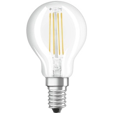 OSRAM STAR+ Dimmbare Filament LED Lampe mit E14 Sockel, Warmweiss (2700K), 4W, 3-stufig dimmbar per Klick, Tropfenform, Ersatz für 40W-Glühbirne, klar, LED THREE STEP DIM CLASSIC P, 4er-Pack
