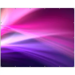 Wallario XXL Outdoor-Poster für Garten oder Balkon, Motiv Abstrakte Formen und Linien in pink lila, in ca. 250 x 200 cm - Schwarz