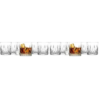 Glasmark KROSNO 1992 Whisky Gläser Set Whiskeygläser 6 Stück 280 ml Rum Gin Bourbon Cocktail Whiskey Glas Trinkgläser Geschliffen Spülmaschinengeeignet (Packung mit 2)