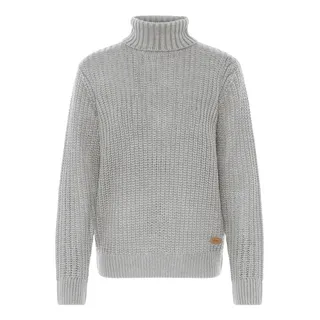 Rollkragenpullover OXMO "Rollkragenpullover OXEdna", Damen, Gr. M, grau (medium grau melange), Obermaterial: 100% Polyacryl PAN., Pullover Rollkragenpullover