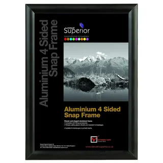 Seco Schnapprahmen, A2, Aluminium, 4-seitig, 25 mm - Schwarz