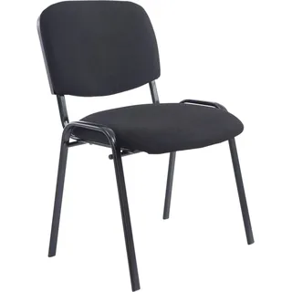CLP Stapelstuhl Ken XL Stoff stapelbar und mit robustem Metallgestell schwarz - Schwarz