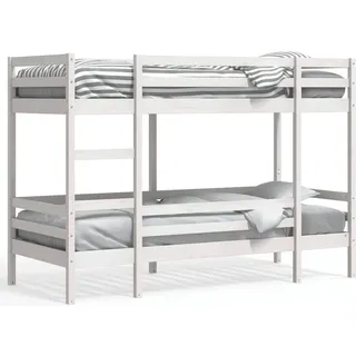 vidaXL Etagenbett 75 x 190 cm Kiefer massiv weiß