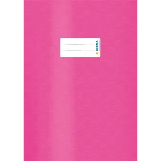 HERMA 7452 Heftumschläge A4 Bast Pink, 25 Stück, Hefthüllen mit Beschriftungsetikett & Baststruktur aus strapazierfähiger & abwischbarer Polypropylen-Folie, Heftschoner Set für Schulhefte, farbig