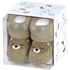 FALKE Unisex Baby Socken Baby Bear B SO Baumwolle als Geschenk 1 Paar, Beige (Sand Melange 4650), 62-68