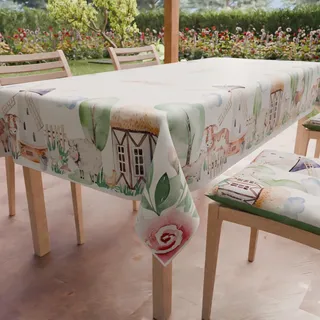 PETTI Artigiani Italiani - Fleckabweisende Tischdecke, rechteckig, für Partys und Geburtstage für Kinder, Küchenmuster, Party, 02 x 18, Sitzer (140 x 360 cm), 100% Made in Italy