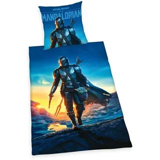 Herding Star Wars Mandalorian blau 135 x 200 cm + 80 x 80 cm