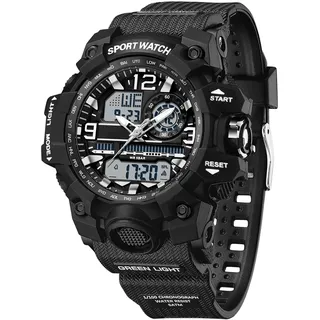findtime Armbanduhr Damen Digital Sportuhr für Teenager Mädchen, Schwarz Digitaluhr Analog Display Militär Wasserdicht Uhren
