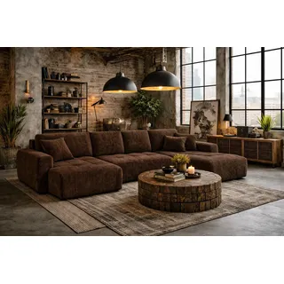 kaiser möbel Ecksofa U-Form Polyester 3-Sitzer Braun