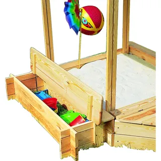 Promadino Holzsandkasten Peter mit Dach khaki
