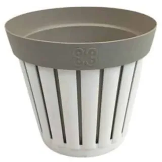 ECOPLAST S.r.l. Kreta Weiß/Taupe Vase d.30, wie abgebildet