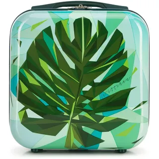 WITTCHEN Kosmetisches Reiseetui Young-Kollektion ABS mit Polycarbonat Beschichtung und Teleskopgriff Kosmetikkofer Kosmetiktasche Damen 14,5L Grün-blau