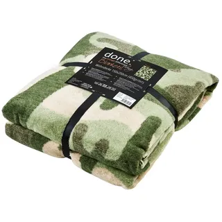 done.® Wohndecke »Camouflage«, Wohndecke mit einfassender Ziernaht, Kuscheldecke, grün