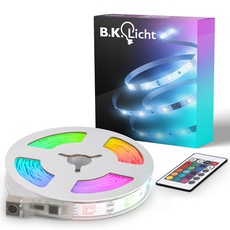 Bild - USB LED Strip 3 m mit Fernbedienung, buntes RGB, dimmbar, Streifen, Leiste, Zimmer deko, Gaming, Band, Lichtleiste, Lichtband, 300x0,2x1 cm, Weiß,