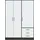 Drehtürenschrank Jupiter 145 x 200 x 60 cm Weiß