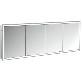 emco prime Lichtspiegelschrank, 1800 mm, 4 Türen, Unterputzmodell, 949706398, Farbe: aluminium/weiss