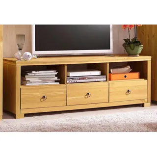 Home affaire TV-Board »Gotland«, Breite 147 cm, mit Schubladen und offenen Fächern, Massivholz, FSC®, beige