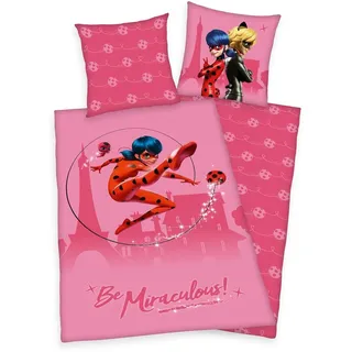 Herding Miraculous Wendemotiv Pink 135 x 200 cm + 80 x 80 cm
