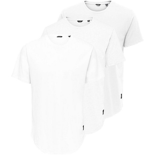 Only & Sons T-Shirt »ONSMATT LONGY SS TEE 3-PACK« ONLY & SONS white