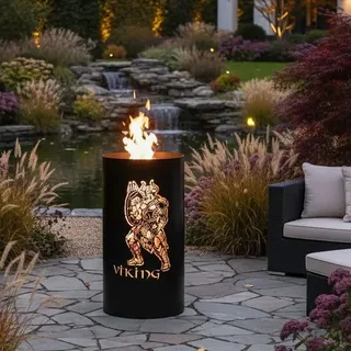 Feuertonne, Feuerkorb, Feuerschale, Lagerfeuertonne mit Motiv VIKING - Wikinger