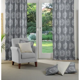 Vorhang WIRTH "Kingston" Gr. 2, blau (dunkelblau), B:135cm H:175cm, Jacquard, Polyacryl, Polyester, Gardinen, Vorhang