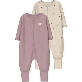 NAME IT Damen Nbfnightsuit 2P Zip Ff Heart Noos, Summer Sand, 86 EU
