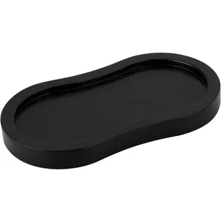 BINHAI Schwarze Pfeffermühlenablage aus Holz – Stilvolle Halterung für Salz und Pfefferstreuer – Schutz für Küchenarbeitsplatte und Esstisch (Mühle nicht im Lieferumfang enthalten)