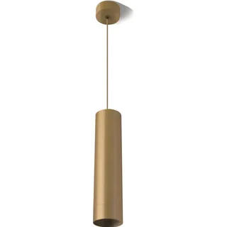 Hängeleuchte BETA Zylinder Ø60mm x 250mm Deckenleuchte, Hängelampe, Pendelleuchte 1 Flammig inkl. LED GU10 5W Neutralweiß Leuchtmittel Gold - Gold
