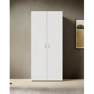 SchlafKONTOR Drehtürenschrank Base 80 x 177 x 52 cm Weiß