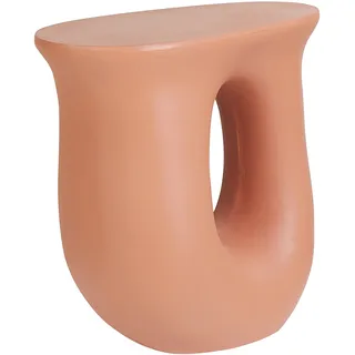 Beliani Beistelltisch orange MgO und Glasfaser Rund 28 x 42 cm Unregelmäßige Asymmetrische Form Modern Outdoor Couchtisch Wohnzimmer, Wohnzimmertische, Beistelltische