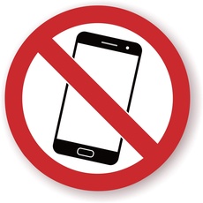 Signalisierungsaufkleber - Telefon, Handy, Smartphone verboten - 5 Aufkleber - 14,7 cm