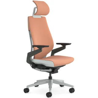 Steelcase Gesture Ergonomischer Bürostuhl mit 360° Armlehnen, 3D-Live Back Lumbalstütze, anpassbarer Kopfstütze Kaki, 66 x 62.5 x 107