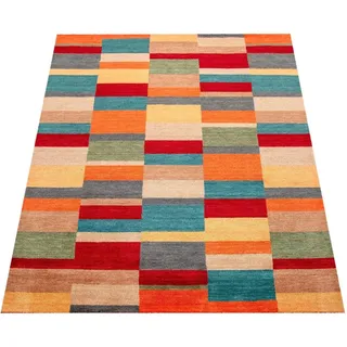 Paco Home Wollteppich »Gabbeh 305« rechteckig 14 mm Höhe Kurzflor, handgewebt, reine Wolle, Gabbeh-Stil, Patchwork Design, bunt