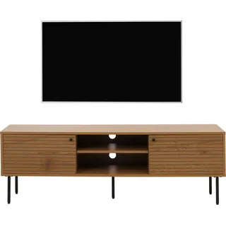 TV-Rack HWC-N78, Lowboard TV-Schrank, skandinavischer Stil Metall Holz Melamin MVG 50x150x40cm natur - Braun