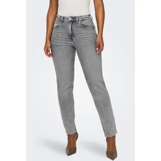 Only Onlemily High Waist Straight Ank Dnm Grau 27/32