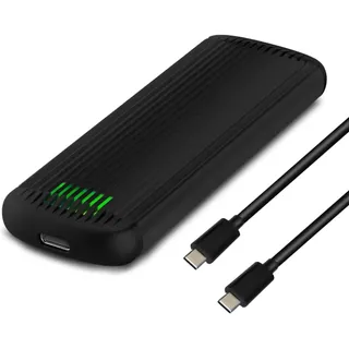 Fantec NVMe31-FastLock USB3.2 Gen2 Festplattengehäuse für 1x PCIe NVMe SSD, Transferraten bis 10Gbit/s (SUPERSPEED+), werkzeugloser Zusammenbau, incl. Thermal Pad, Aluminium schwarz