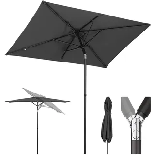 Sekey 200 × 125 cm Sonnenschirm Balkon Sonnenschirm Rechteckig für Balkon, Terrasse & Garten,Windfest Kippbar UPF 50+