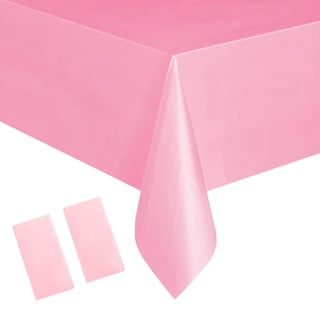 2Stück Einweg Tischdecke Rosa Kunststoff Tischdecken Rechteckig,137*274cm Tischdecke Rolle Wasserdichte Ölbeständig Garten Tischtuch Papiertischdecke für Party,Kindergeburtstag,Hochzeiten,Weihnachten