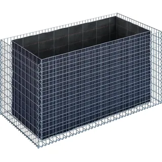 Gabiona Gabionen-Hochbeet eckig 100 x 200 x 100 cm Maschenw 5 x 10 cm Wand 10 cm
