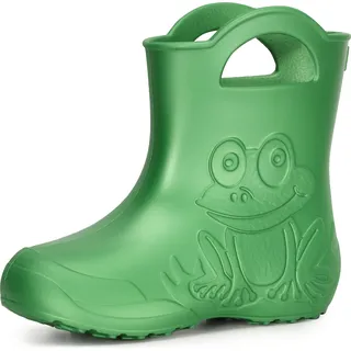 Ladeheid Eva Kinder Jungen Mädchen Gummistiefel Regenschuhe LA-CA-01 (Smaragdgrün, 24/25 EU) - Grün