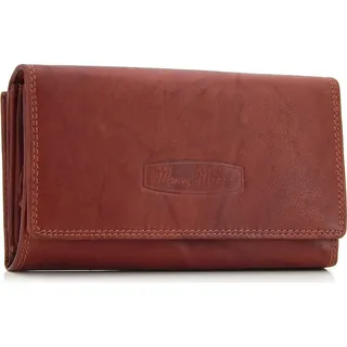 Damen-geldbörse XXL aus Rindsleder mit RFID Leder-Geldbörse mit vielen Fächern für Frau (Braun) - Braun
