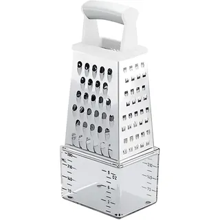 Wintem Käsereibe mit 4 Seiten aus Edelstahl mit praktischem Dosierbehälter – Ideal zum Reiben von Käse oder Obst dank der scharfen Klingen und Griff oben – spülmaschinenfest