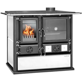 None Festbrennstoffherd »Heathus Küchenofen »Cook Premium« Perl White« Ofenherd zum Heizen, Kochen & Backen,