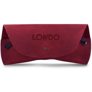 LONDO Genuine Leather Eyeglass Case with Button Closure