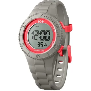 ICE-Watch Ice Digit Dusty Coral 36 mm Plastikgehäuse Grau Silikonarmband Rot S